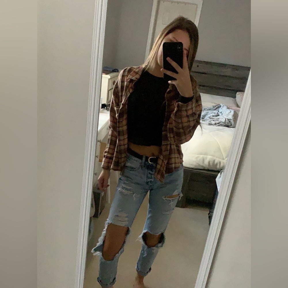 Cropped American eagle flannel